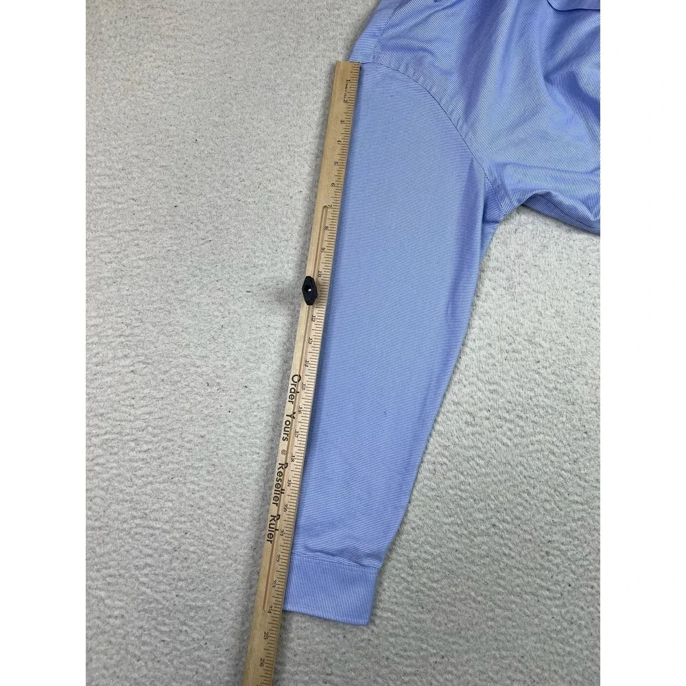 Michael Kors Shirt Mens Large Blue Slim Fit Long Sleeve Dress Button Front - Picture 9 of 10